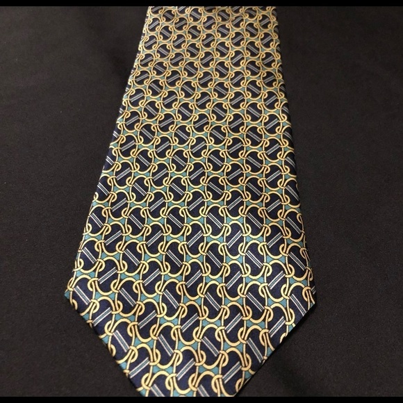 Vintage Cromley & Finch of London. 100% Handmade Silk Tie. Abstract Link Design - Picture 4 of 9